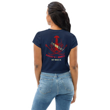 All-Over Print Crop Tee - NAVY (Scuba Lobster)