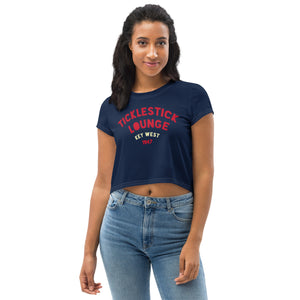 All-Over Print Crop Tee - NAVY (Scuba Lobster)