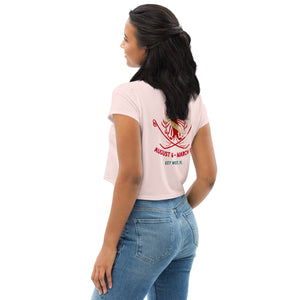 All-Over Print Crop Tee - PINK (Scuba Lobster)
