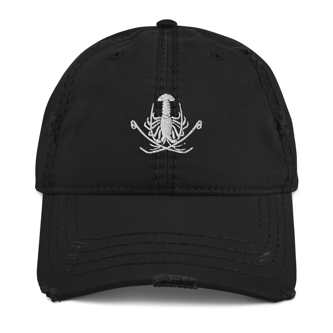 Distressed Dad Hat - White Logo