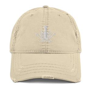 Distressed Dad Hat - White Logo
