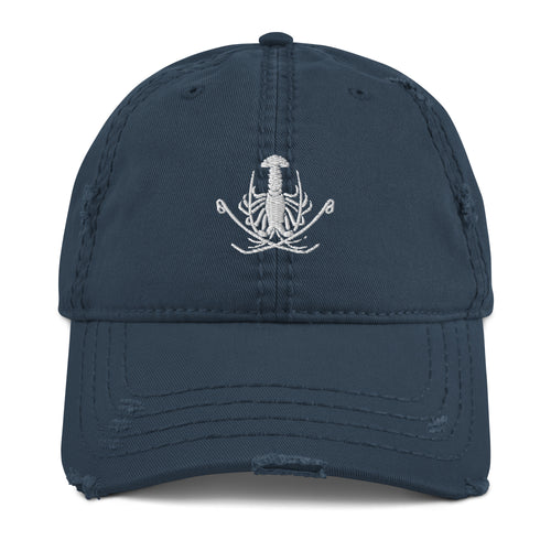 Distressed Dad Hat - White Logo