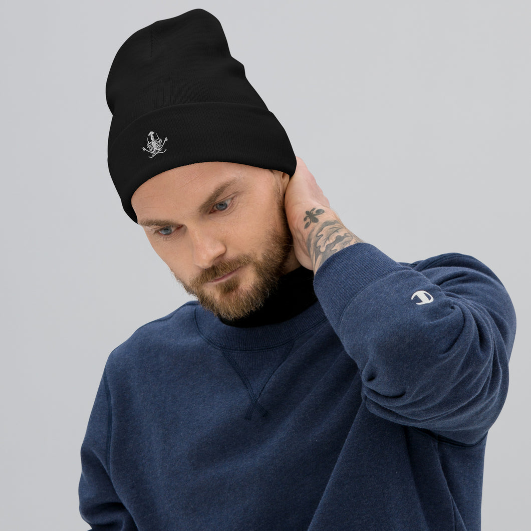 Embroidered Beanie - White Lobster