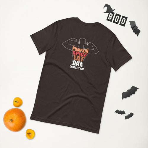 Pumpkin Spice Lat Day (White / Back) - Short-Sleeve Unisex T-Shirt