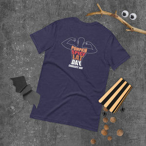 Pumpkin Spice Lat Day (White / Back) - Short-Sleeve Unisex T-Shirt