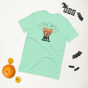 Pumpkin Spice Lat Day (Black / Back) - Short-Sleeve Unisex T-Shirt