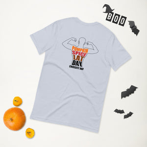Pumpkin Spice Lat Day (Black / Back) - Short-Sleeve Unisex T-Shirt