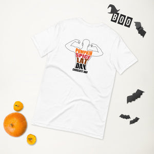 Pumpkin Spice Lat Day (Black / Back) - Short-Sleeve Unisex T-Shirt