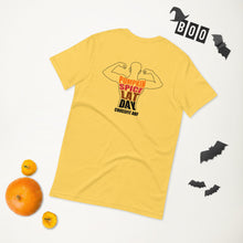 Pumpkin Spice Lat Day (Black / Back) - Short-Sleeve Unisex T-Shirt
