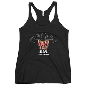 Pumpkin Spice Lat Day (White) - Women's Racerback Tank