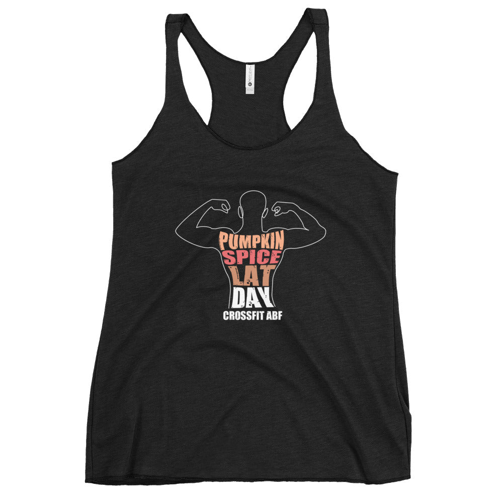 Pumpkin Spice Lat Day (White) - Women's Racerback Tank
