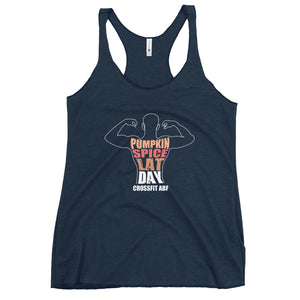 Pumpkin Spice Lat Day (White) - Women's Racerback Tank
